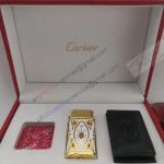 Copy Upgraded Cartier Gold - Carved Lighter For Set